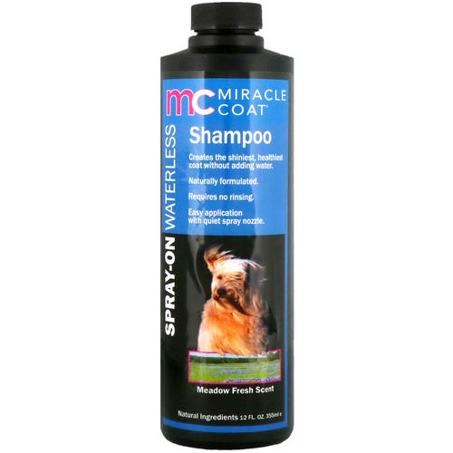 Miracle Care, Miracle Coat, Spray-On Waterless Shampoo, For Dogs, Meadow Fresh Scent, 12 fl oz (355 ml) Review