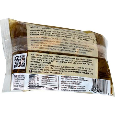 Bröd, Säd, Ris, Pasta: Miracle Noodle, Garlic & Herb, Shirataki Pasta, 7 oz (198 g)