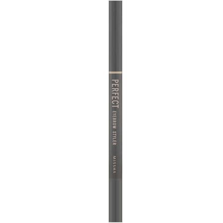 Gels, Brow Pencils, Eyes, K- Beauty Makeup: Missha, Perfect Eyebrow Styler, Gray, 0.35 g