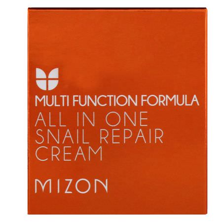 K-Beauty Moisturizers, Krämer, Ansiktsfuktare, Skönhet: Mizon, All In One Snail Repair Cream, 2.53 oz (75 ml)