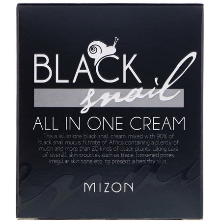 K-Beauty Moisturizers, Creams, Face Moisturizers, Beauty: Mizon, Black Snail, All In One Cream, 2.53 fl oz (75 ml)