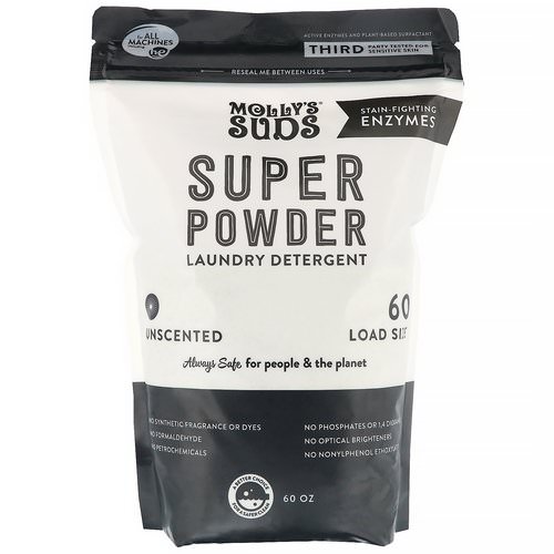 Molly's Suds, Super Powder Laundry Detergent, Unscented, 60 Loads, 60 oz Review