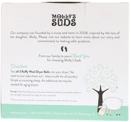 Molly's Suds Fabric Softeners Drying - Torkning, Tygmjukgörare, Tvätt, Rengöring