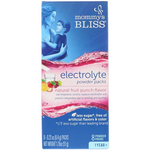 Mommy's Bliss, Electrolyte Powder Packs, Natural Fruit Punch Flavor, 1 Year +, 8 Powder Packs, 0.22 oz (6.4 g) Each Review