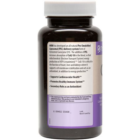 MRM Coenzyme Q10 CoQ10 Formulas Condition Specific Formulas - Coenzyme Q10, Coq10, Antioxidanter, Kosttillskott
