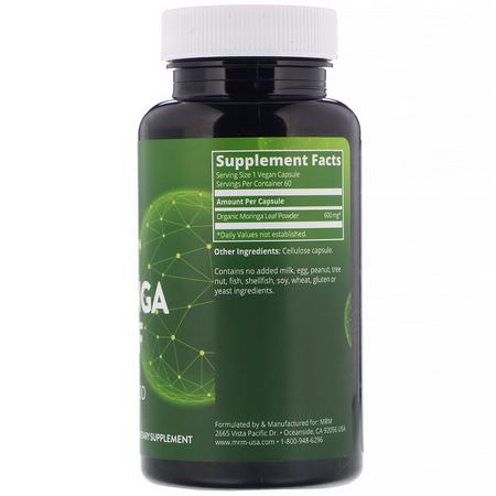 Moringa, Superfoods, Green, Supplements: MRM, Moringa Leaf, 60 Vegan Capsules
