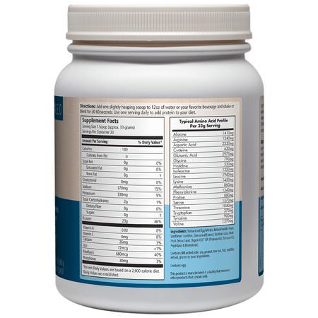 Äggprotein, Djurprotein, Sportnäring: MRM, Natural Egg White Protein, Vanilla, 1.5 lbs (680 g)