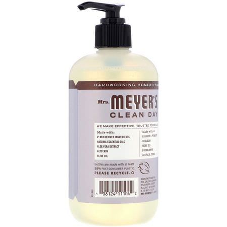 Handtvål, Dusch, Bad: Mrs. Meyers Clean Day, Hand Soap, Lavender Scent, 12.5 fl oz (370 ml)