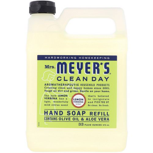 Mrs. Meyers Clean Day, Liquid Hand Soap Refill, Lemon Verbena Scent, 33 fl oz (975 ml) Review