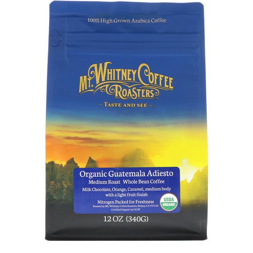 Mt. Whitney Coffee Roasters, Organic Guatemala Adiesto, Medium Roast, Whole Bean Coffee, 12 oz (340 g) Review