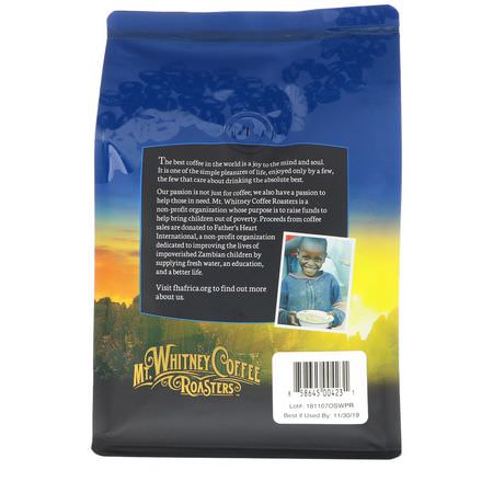 Medium Stekt, Kaffe: Mt. Whitney Coffee Roasters, Organic Peru Decaf, Medium Roast Whole Bean, 12 oz (340 g)