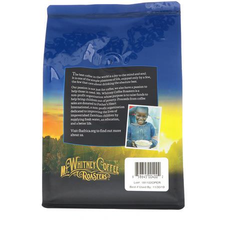 Medium Stekt, Kaffe: Mt. Whitney Coffee Roasters, Organic Peru, Medium Roast Whole Bean Coffee, 12 oz (340 g)