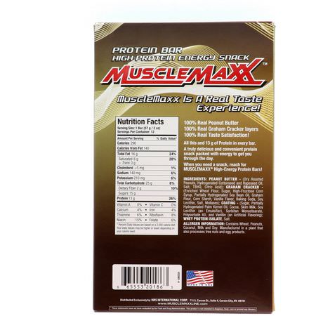MuscleMaxx Whey Protein Bars Energy Bars - Energibarer, Sportstänger, Vassleproteinbarer, Proteinstänger