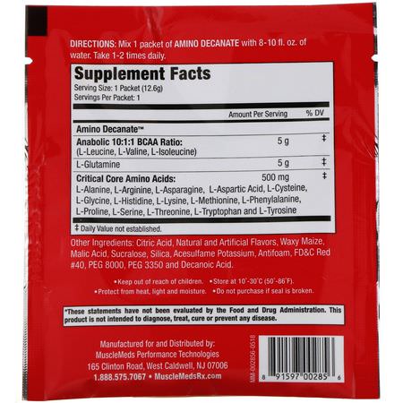 Aminosyror, Kosttillskott: MuscleMeds, Amino Decanate, Watermelon, 0.44 oz (12.6 g)