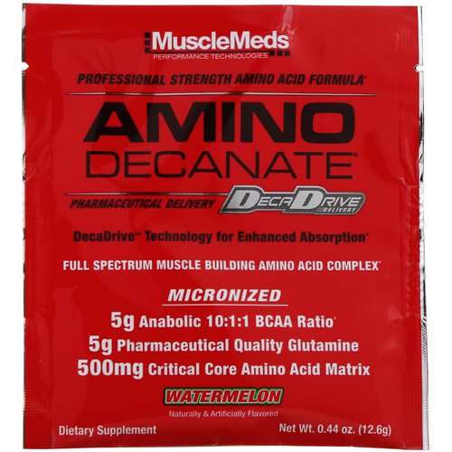 MuscleMeds, Amino Decanate, Watermelon, 0.44 oz (12.6 g) Review