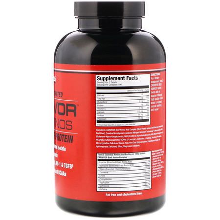 Nötköttprotein, Djurprotein, Sportnäring: MuscleMeds, Carnivor Beef Aminos, 100% Pure Beef Protein, 300 Tablets
