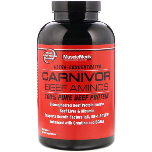 MuscleMeds, Carnivor Beef Aminos, 100% Pure Beef Protein, 300 Tablets Review