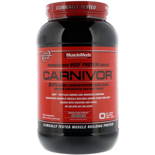 MuscleMeds, Carnivor, Bioengineered Beef Protein Isolate, Chocolate, 2.25 lbs (1,019.2 g) Review