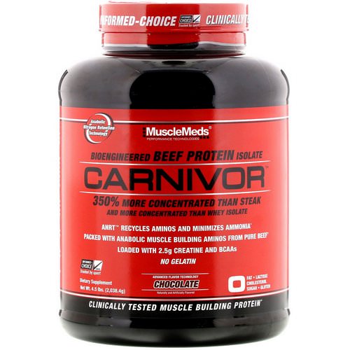MuscleMeds, Carnivor, Bioengineered Beef Protein Isolate, Chocolate, 4.5 lbs (2,038.4 g) Review