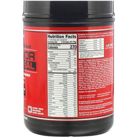 Nötköttprotein, Djurprotein, Sportnäring: MuscleMeds, Carnivor, Keto Meal, Ketogenic Beef Protein Isolate, Chocolate, 23.57 oz (668 g)