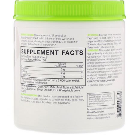 Bcaa, Aminosyror, Kosttillskott: MusclePharm, BCAA Essentials, Blue Raspberry, 0.50 lbs (225 g)