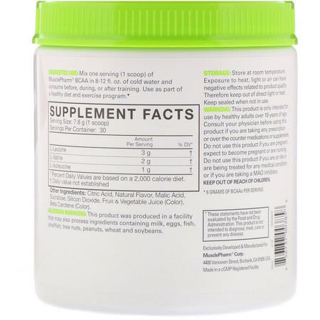 Bcaa, Aminosyror, Kosttillskott: MusclePharm, BCAA Essentials, Lemon Lime, 0.52 lbs (234 g)