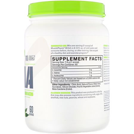 Bcaa, Aminosyror, Kosttillskott: MusclePharm, BCAA Essentials, Lemon Lime, 1.03 lb (468 g)