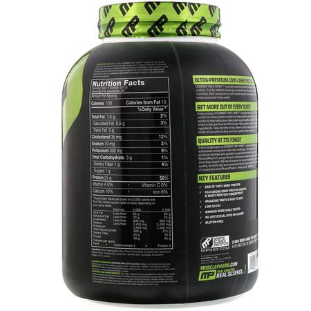 Vassleprotein, Idrottsnäring: MusclePharm, Combat 100% Whey Protein, Chocolate Milk, 5 lbs (2269 g)