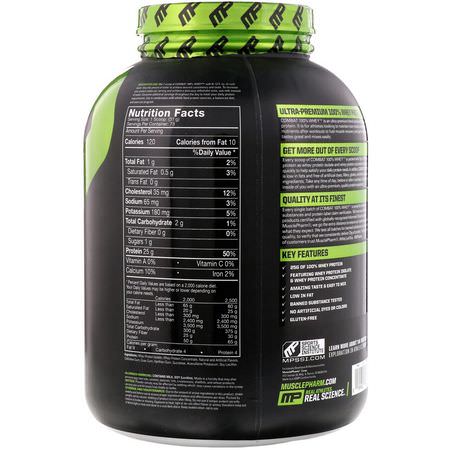 Vassleprotein, Idrottsnäring: MusclePharm, Combat 100% Whey Protein, Vanilla, 5 lbs (2269 g)