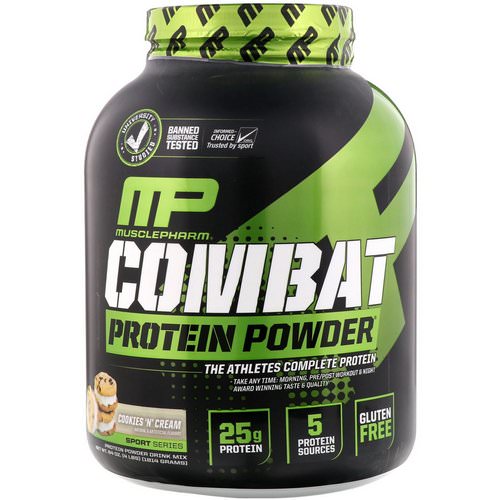 MusclePharm, Combat Protein Powder, Cookies 'N' Cream, 4 lbs (1814 g) Review