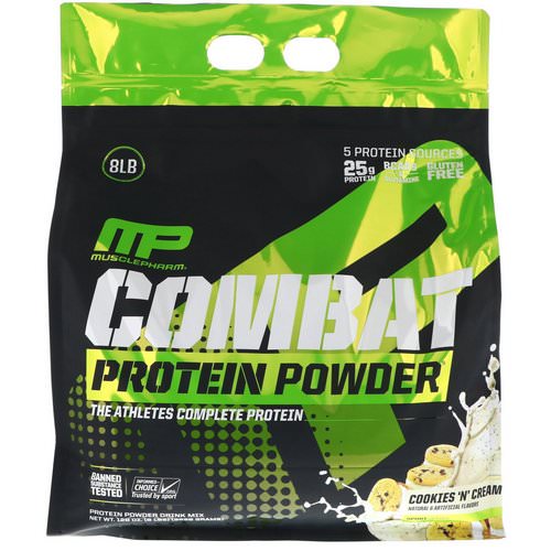 MusclePharm, Combat Protein Powder, Cookies 'N' Cream, 8 lbs (3629 g) Review