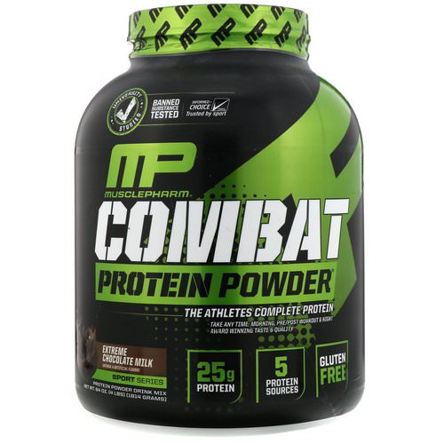 MusclePharm, Combat Protein Powder, Extreme Chocolate Milk, 4 lbs (1814 g) Review
