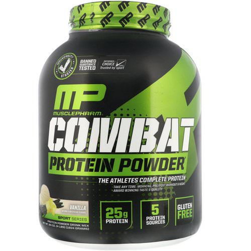 MusclePharm, Combat Protein Powder, Vanilla, 4 lbs (1814 g) Review
