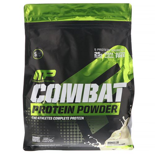 MusclePharm, Combat Protein Powder, Vanilla, 5 lb (2268 g) Review