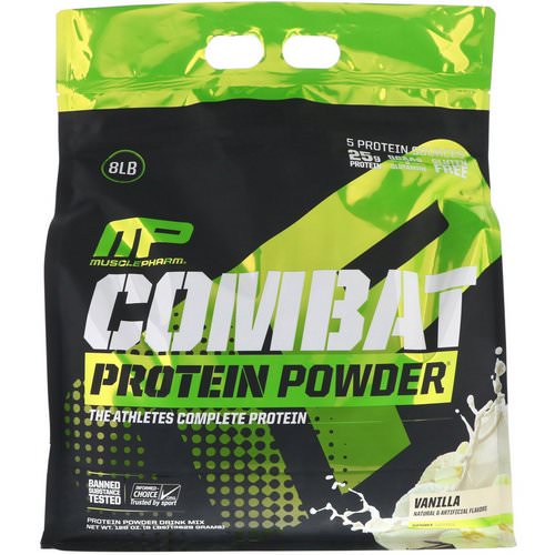 MusclePharm, Combat Protein Powder, Vanilla, 8 lbs (3629 g) Review