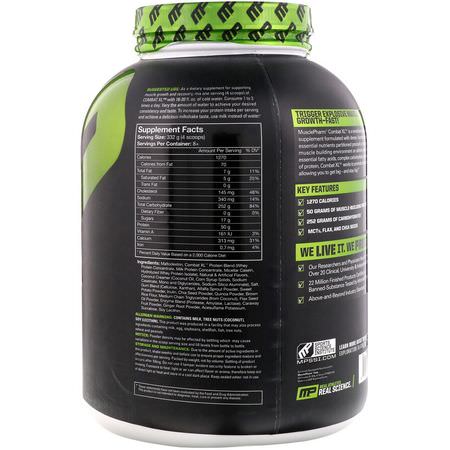 Viktökare, Protein, Sportnäring: MusclePharm, Combat XL Mass Gainer, Vanilla, 6 lbs (2722 g)