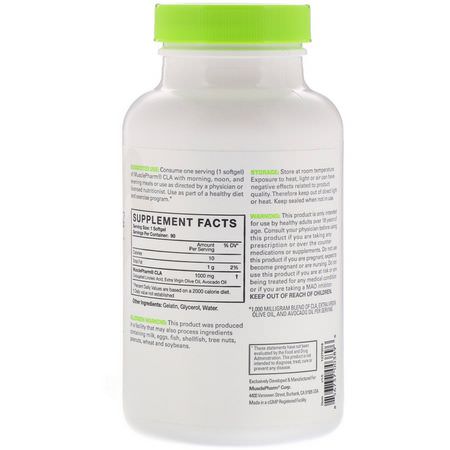 Cla Konjugerad Linolsyra, Vikt, Kost, Kosttillskott: MusclePharm, Essentials, CLA, 1000 mg, 90 Softgels