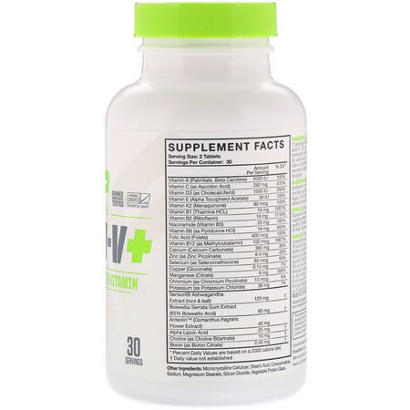 Idrottsnäring, Multivitaminer, Kosttillskott: MusclePharm, Essentials, Multi-V+, The Athlete's Multi-Vitamin, 60 Tablets