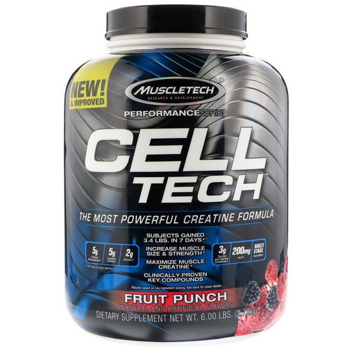 Muscletech, Cell Tech, The Most Powerful Creatine Formula, Fruit Punch, 6.00 lb (2.72 kg) Review