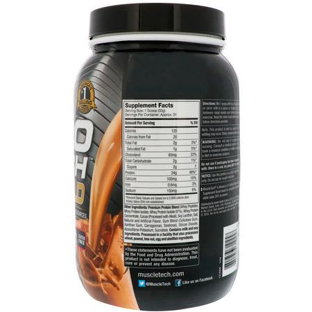 Vassleprotein, Idrottsnäring: Muscletech, Nitro Tech, 100% Whey Gold, Double Rich Chocolate, 2.24 lbs (1.02 kg)