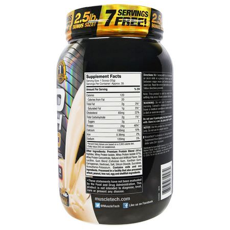Vassleprotein, Idrottsnäring: Muscletech, Nitro Tech, 100% Whey Gold, French Vanilla Creme, 2.20 lbs (999 g)
