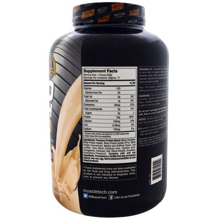 Vassleprotein, Idrottsnäring: Muscletech, Nitro Tech, 100% Whey Gold, French Vanilla Creme, 5.53 lbs. (2.51 kg)