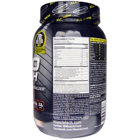 Vassleprotein, Idrottsnäring: Muscletech, Nitro Tech, Whey Isolate + Lean Muscle Builder, Cookies and Cream, 2.00 lbs (907 g)