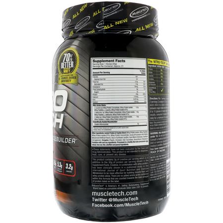 Vassleprotein, Idrottsnäring: Muscletech, Nitro Tech, Whey Isolate + Lean Musclebuilder, Milk Chocolate, 2.00 lbs (907 g)