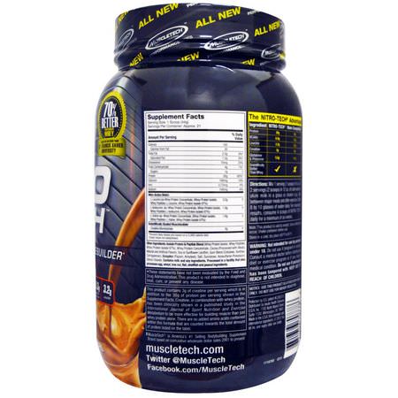 Vassleprotein, Idrottsnäring: Muscletech, Nitro Tech Whey Isolate + Lean Musclebuilder, Mocha Cappuccino Swirl, 2.00 lbs (907 g)