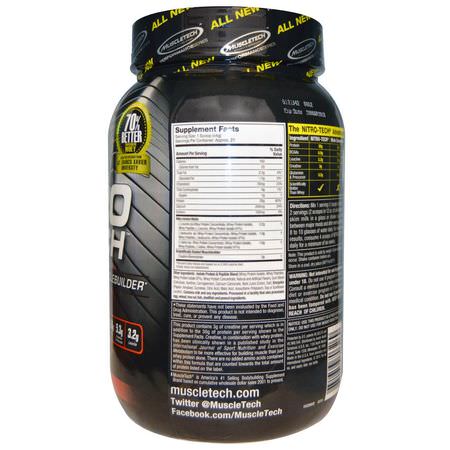 Vassleprotein, Idrottsnäring: Muscletech, Nitro-Tech, Whey Isolate + Lean Musclebuilder, Strawberry, 2 lbs (907 g)