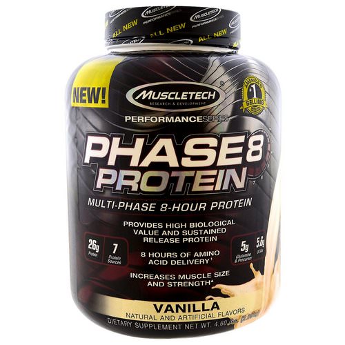 Muscletech, Performance Series, Phase8, Multi-Phase 8-Hour Protein, Vanilla, 4.60 lbs (2.09 kg) Review