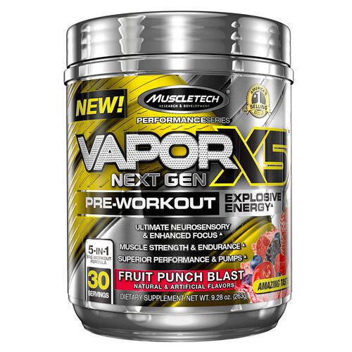 Muscletech, VaporX5 Next Gen, Pre-Workout, Fruit Punch Blast, 9.28 oz (263 g) Review
