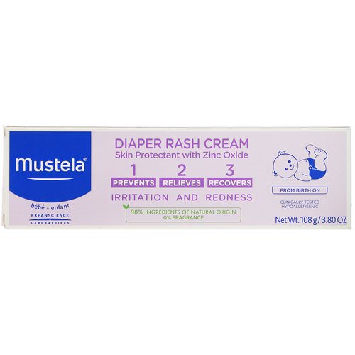 Mustela, Baby, Diaper Rash Cream 1-2-3, Fragrance Free, 3.80 oz (108 g) Review