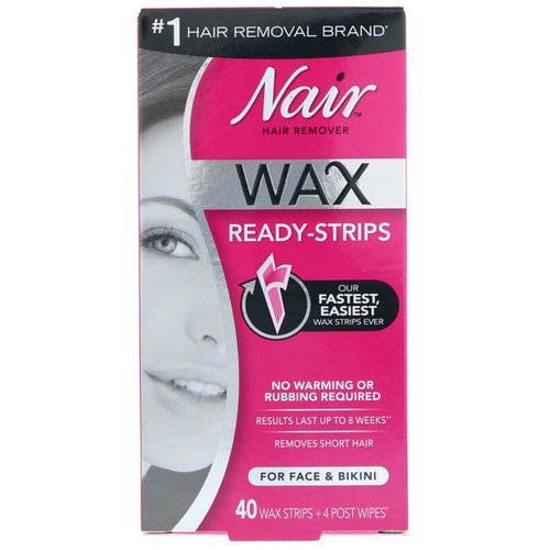 Nair, Hair Remover, Wax Ready-Strips, For Face & Bikini, 40 Wax Strips + 4 Post Wipes Review